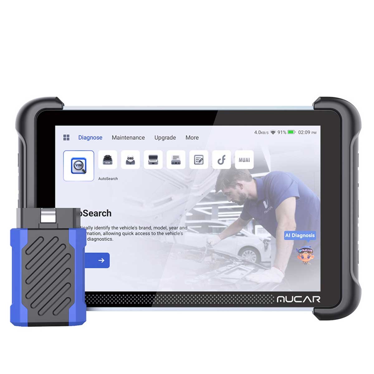 Mucar 892BT tablette de diagnostic automobile avec assistance IA, photo officielle Mucar