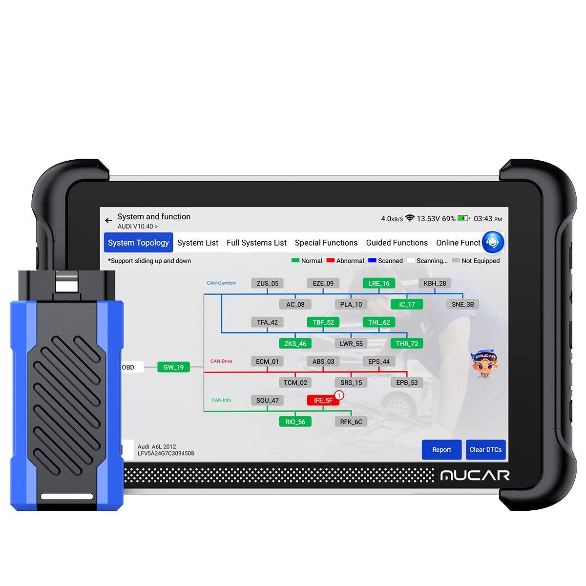 Mucar 892BT Pro tablette de diagnostic avec cartographie de topologie, photo officielle Mucar